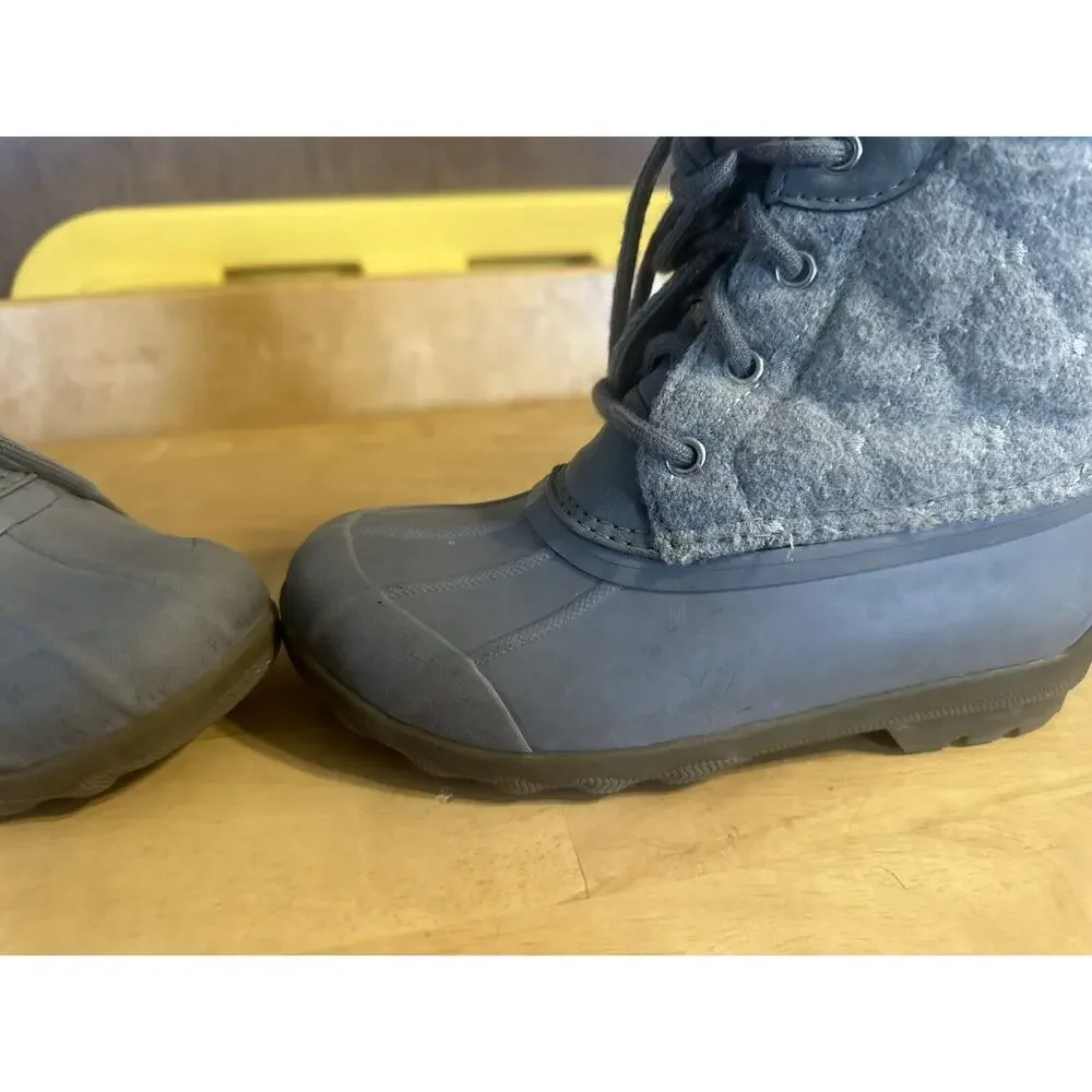 Sperry Gray Duck Boots YOUTH size 13M 50% Wool 50% Polyester Winter Snow RAIN